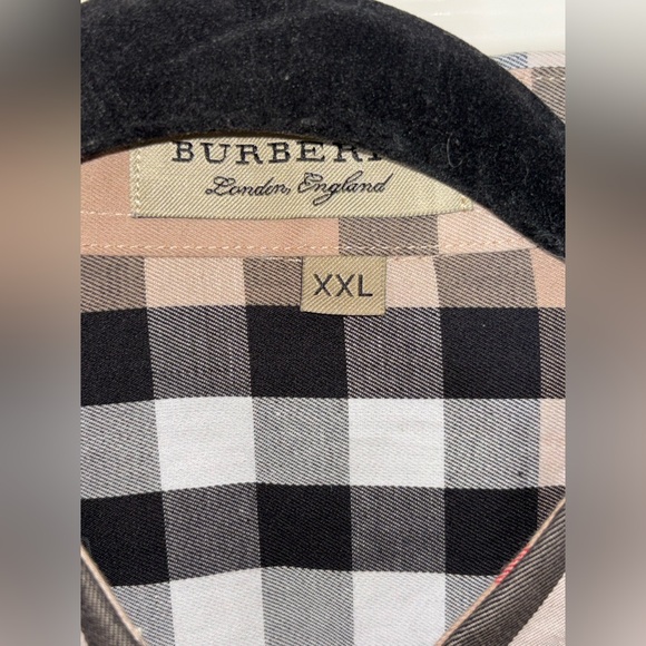 New Burberry Checked Shirt Men Beige XXL - Picture 11 of 12